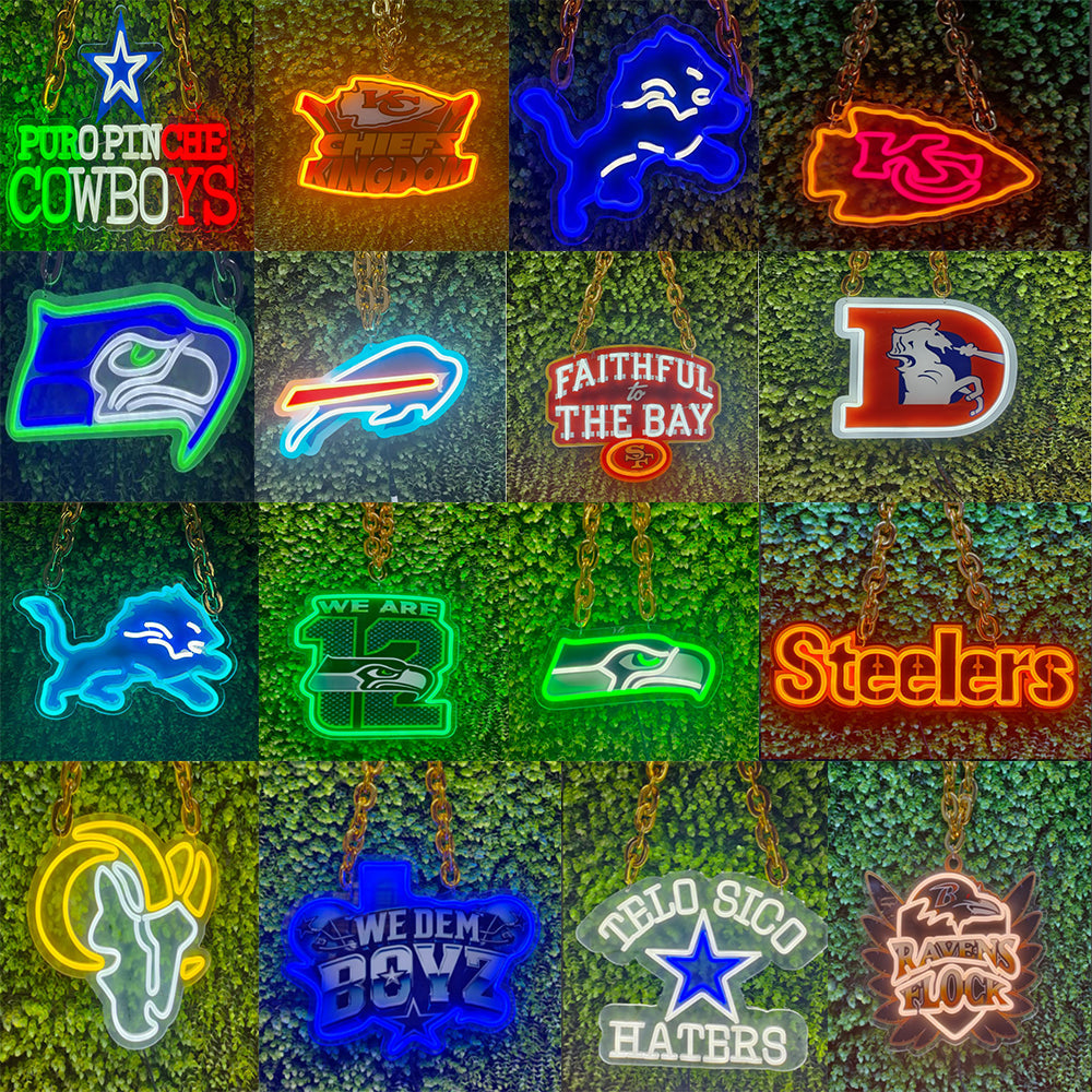 Illuminate Your Passion with an American Football Team Logo LED Sign Chain Chains for fans