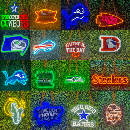 Illuminate Your Passion with an American Football Team Logo LED Sign Chain Chains for fans