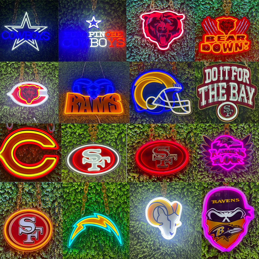 Illuminate Your Passion with an American Football Team Logo LED Sign Chain Chains for fans