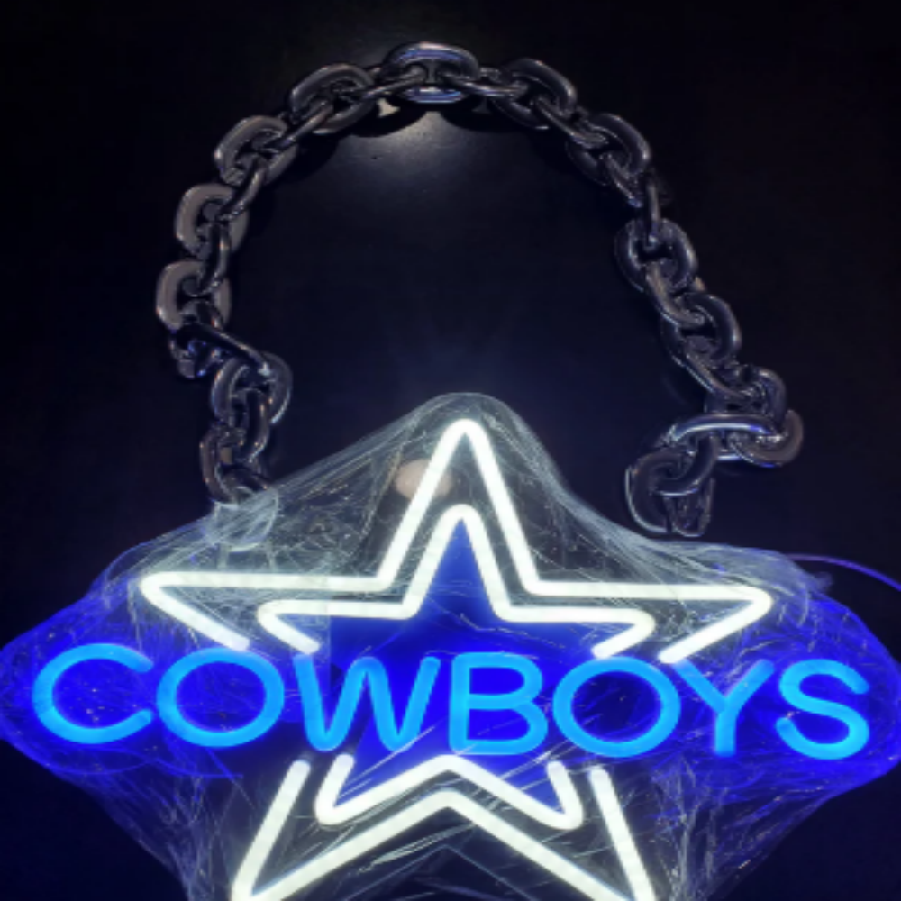 Illuminate Your Passion American football Dallas Cowboy Neon lighting up big logo chain for your team Chains for fans