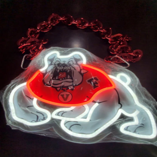 Illuminate Your Passion American football Bulldogs Neon lighting up big logo chain for your team（副本） Chains for fans