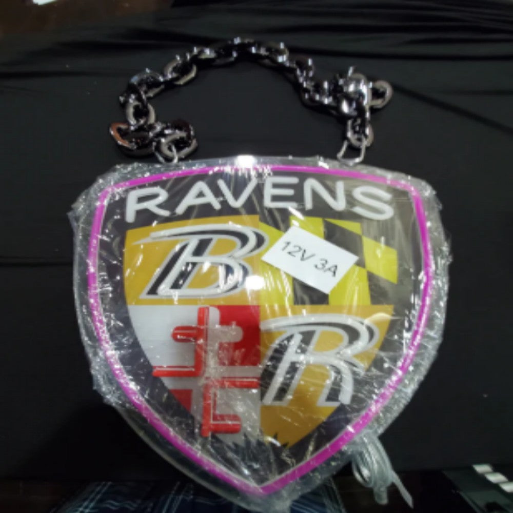 Illuminate Your Passion American football Baltimore Ravens Neon lighting up big logo chain for your team Chains for fans
