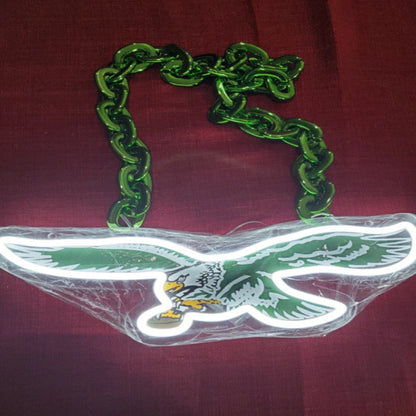 Illuminate Your Passion American football Philadelphia eagles Neon lighting up big logo chain for your team Chains for fans