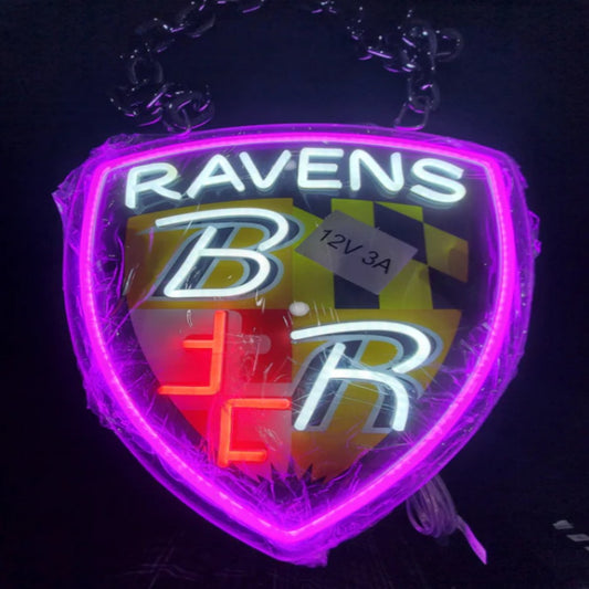 Illuminate Your Passion American football Baltimore Ravens Neon lighting up big logo chain for your team Chains for fans
