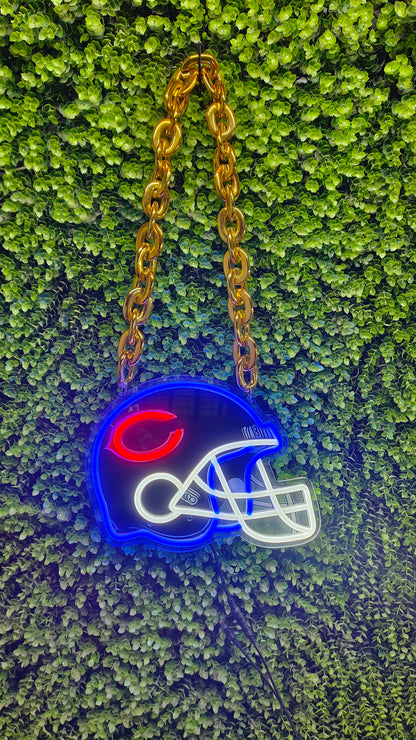 New types NFL lighting helmet neon sign chains