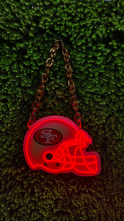 New types NFL lighting helmet neon sign chains