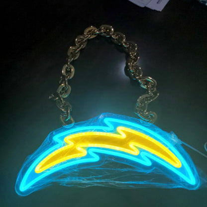 Super fan symbol American football Los Angeles Chargers Neon Light Up Big Logo Chain Chains for fans