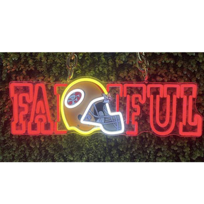 Chains for fans San Francisco 49ers neon big logo lighting up sign necklace for your spirit Chains for fans