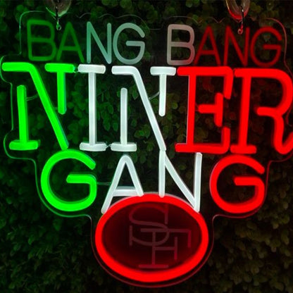 Chains for fans San Francisco 49ers neon big logo lighting up sign necklace for your spirit Chains for fans