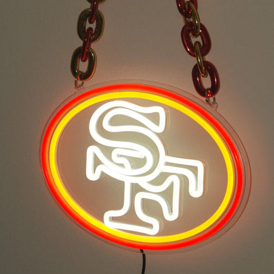 Chains for fans San Francisco 49ers neon big logo lighting up sign necklace for your spirit Chains for fans