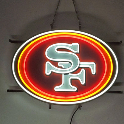 Chains for fans San Francisco 49ers UV printed neon big logo lighting up sign necklace for your spirit Chains for fans