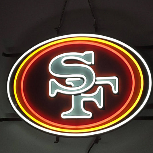 Chains for fans San Francisco 49ers UV printed neon big logo lighting up sign necklace for your spirit Chains for fans
