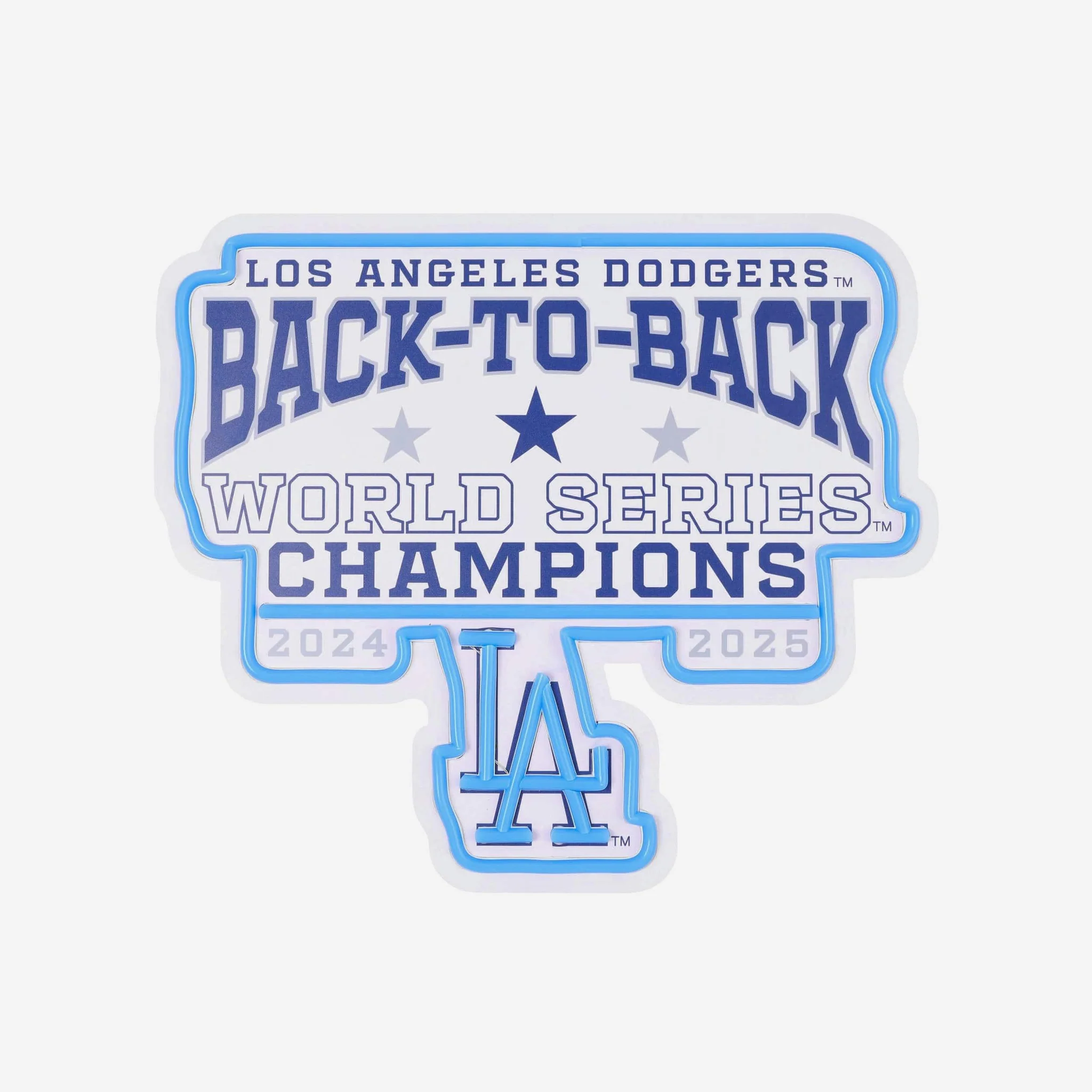 Los Angeles Dodgers 2025 Back To Back World Series Champions neon team logo sign Chains for fans