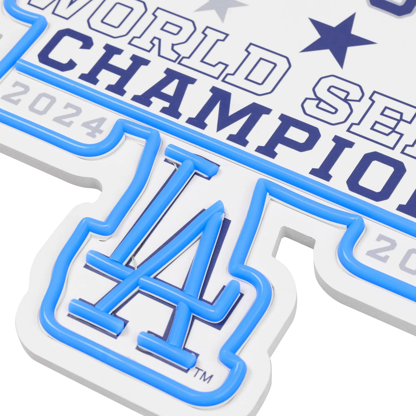 Los Angeles Dodgers 2025 Back To Back World Series Champions neon team logo sign Chains for fans