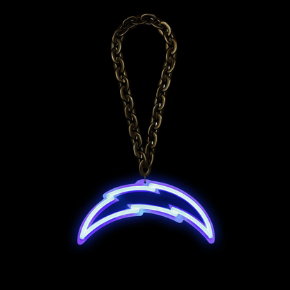 Super fan symbol American football Los Angeles Chargers Neon Light Up Big Logo Chain Chains for fans