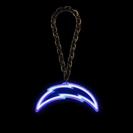 Super fan symbol American football Los Angeles Chargers Neon Light Up Big Logo Chain Chains for fans