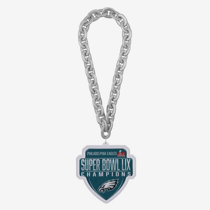Super fan symbol American football Philadelphia Eagles Super Bowl LIX Champions Neon Light Up Big Logo Chain Chains for fans