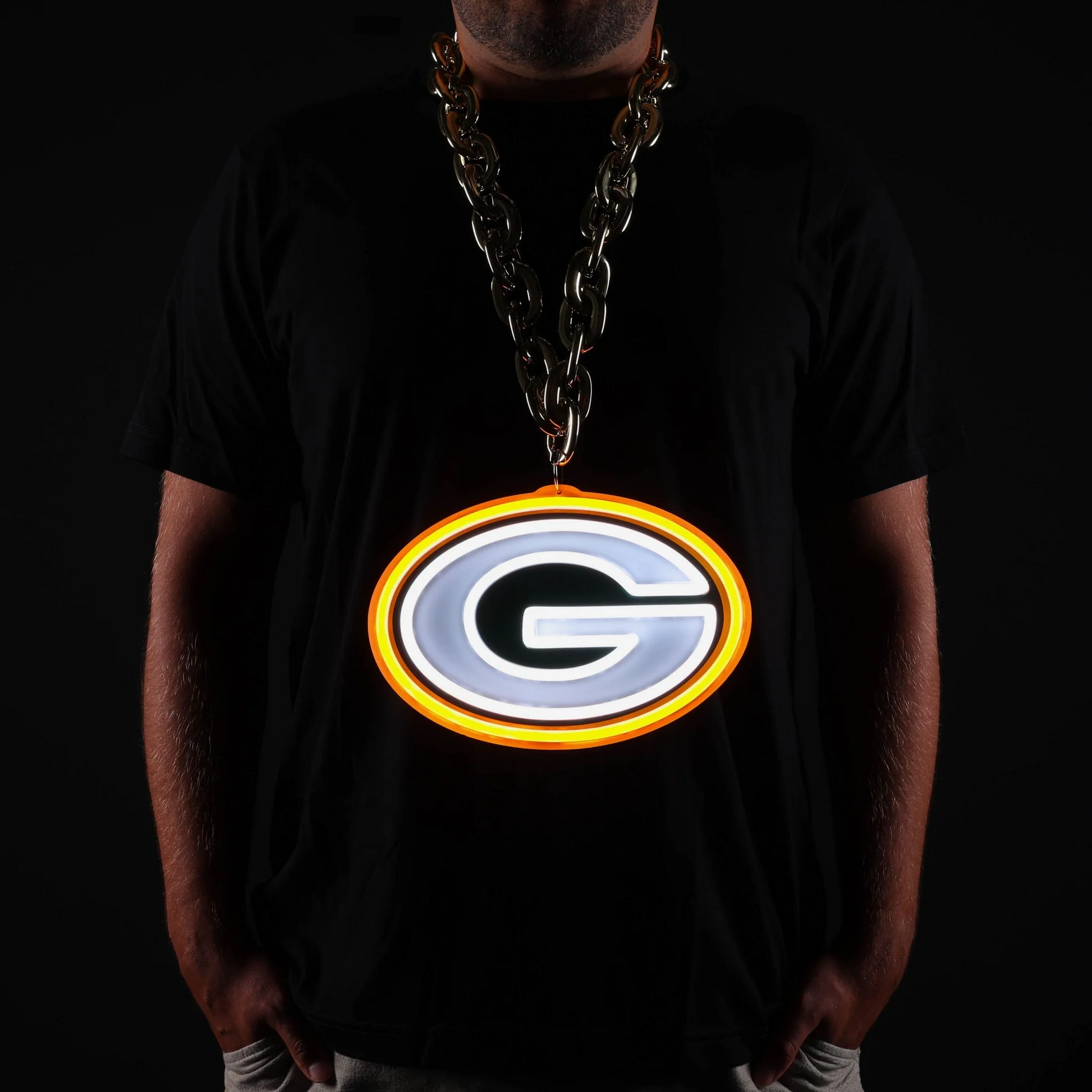 Illuminate Your Passion American football Green Bay Packers Neon Light Up Big Logo Chain Chains for fans
