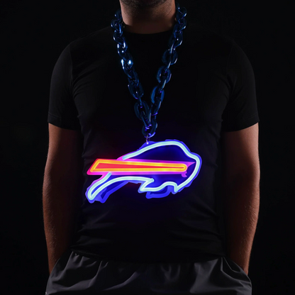 Illuminate Your Passion American football Buffalo Bills Neon Light Up Big Logo Chain Chains for fans