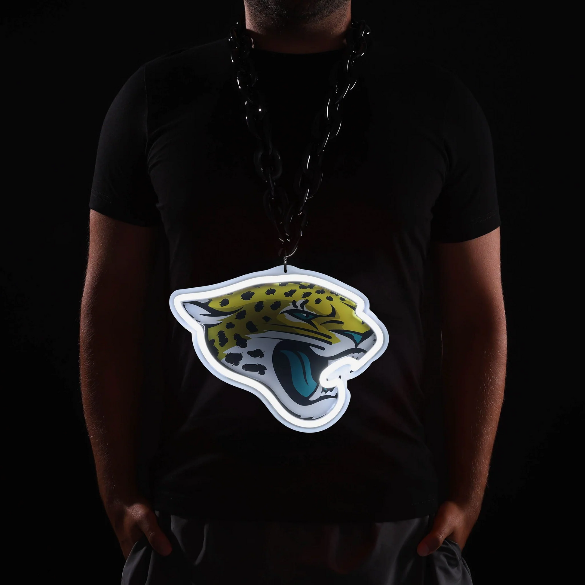 Illuminate Your Passion American football Jacksonville Jaguars Neon Light Up Big Logo Chain Chains for fans