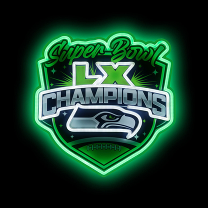 NFL Seattle Seahawks Super Bowl LX Champions neon sign Chains for fans