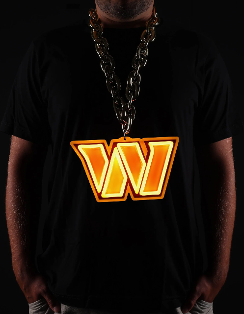 Illuminate Your Passion American football Washington Commanders Neon light up big logo chain Chains for fans