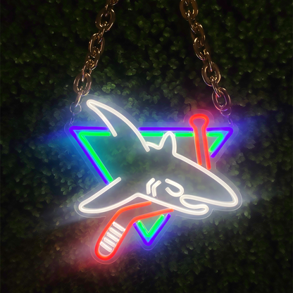 San Jose Sharks logo neon sign