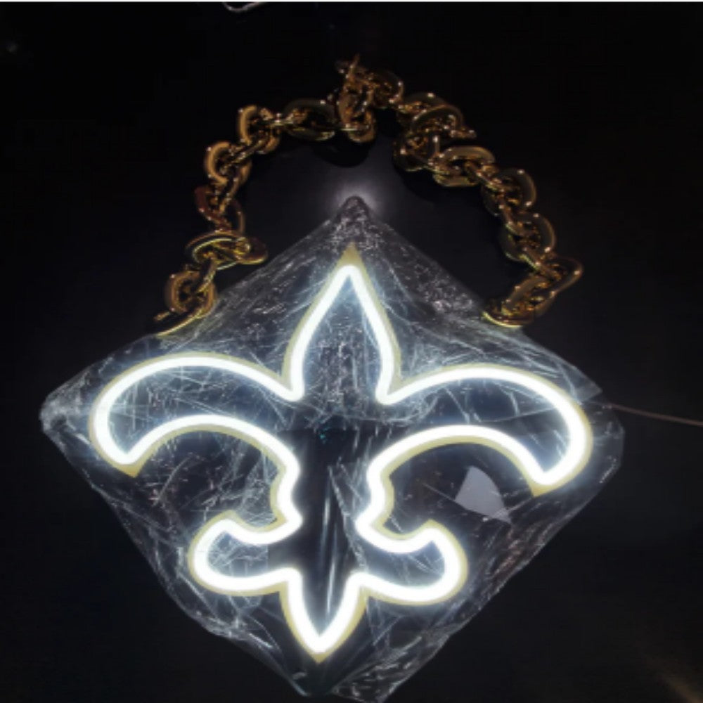 NFL fans chains New Orleans Saints Led big logo chains for team Chains for fans
