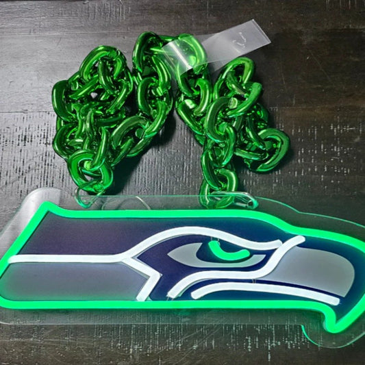 NFL fans chains SEAHAWKS Led big logo chains for team Chains for fans